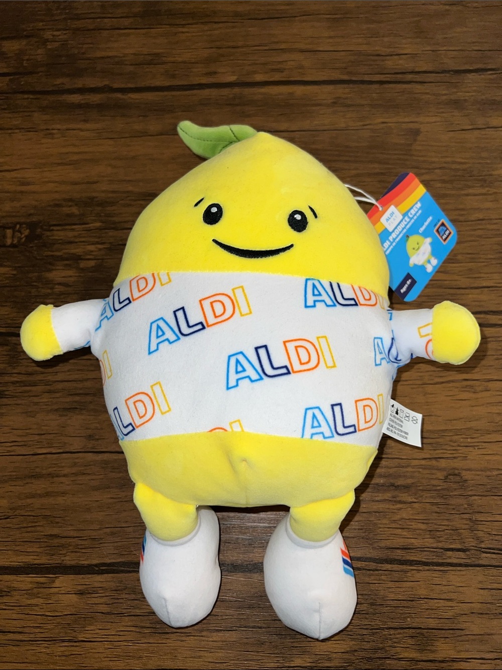 Yellow Lemon Plush with ALDI Logo Outfit NWT